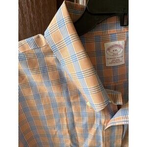 Brooks Brothers 346 Men's XXL Orange & Blue Striped Original Button Down Shirt